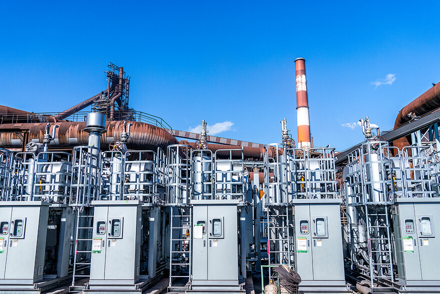 18基のボイラーが整然と並ぶ