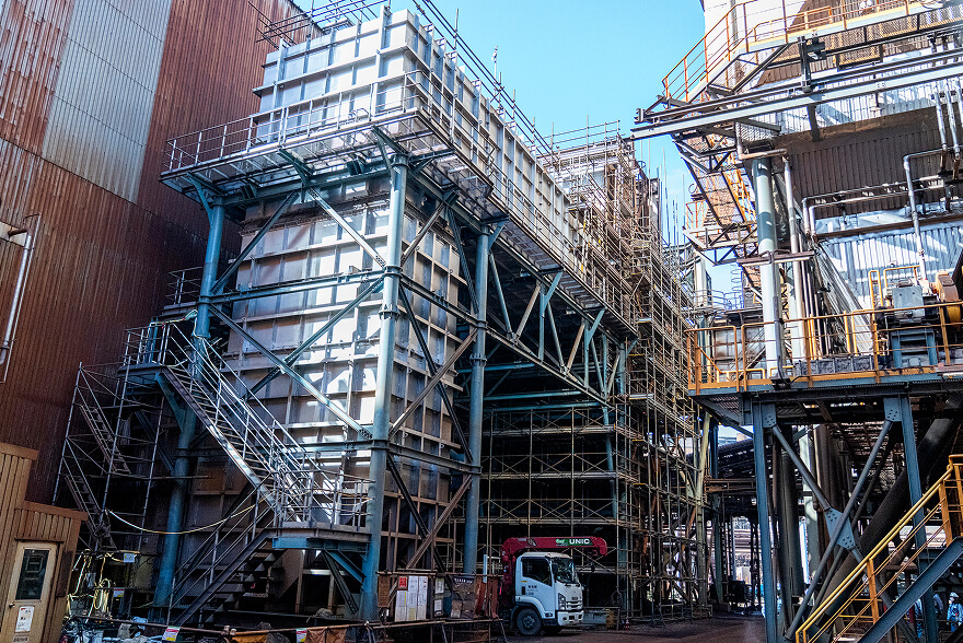 ダクトの現場は高い場所だと15m近くになる