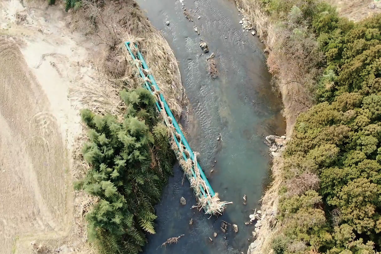 農業用水 水管橋(被災時)